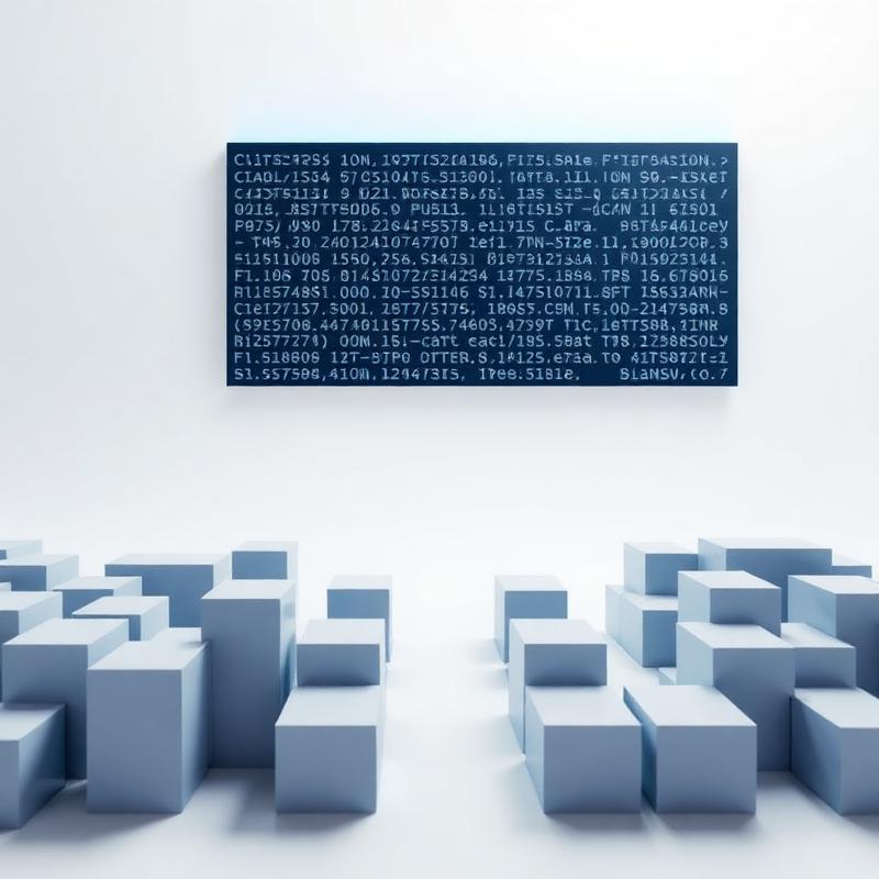 Abstract visualization of structured code blocks and engineering grid